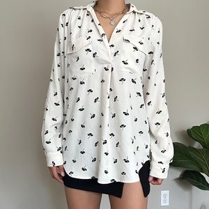 White flowy day to night blouse